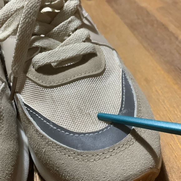 RACHEL ZOE - Sophie Beige & Taupe Retro Mesh Lace Up Cushion Sneakers Size 8.5 - Picture 15 of 16